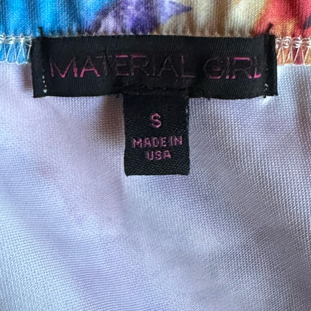 Material Girl Floral Stretch Midi Skirt Summer Vacation Office Brunch Size Small - Picture 2 of 3